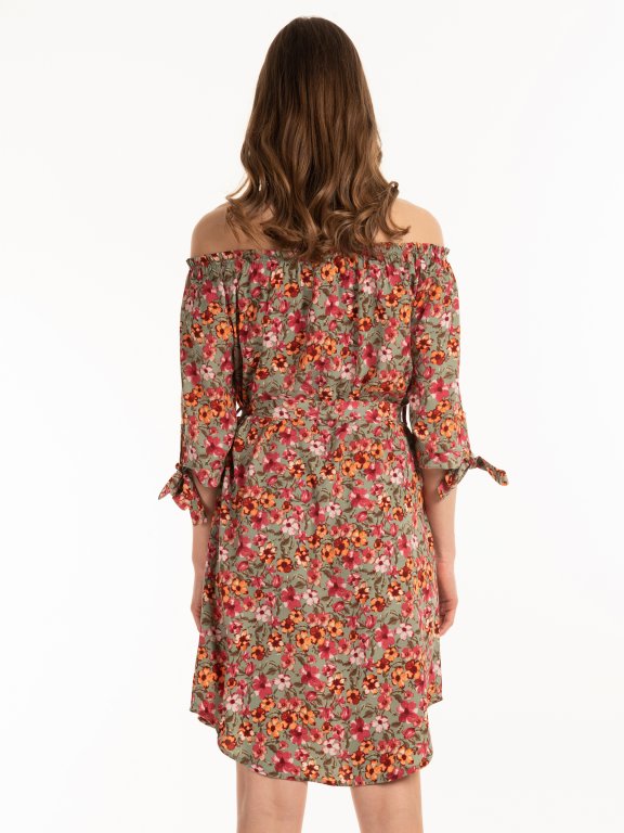 Off-the-shoulder floral dress