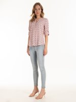 Viscose blouse with roll- up sleeves