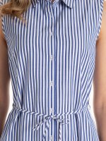 Striped sleeveless shirt dress