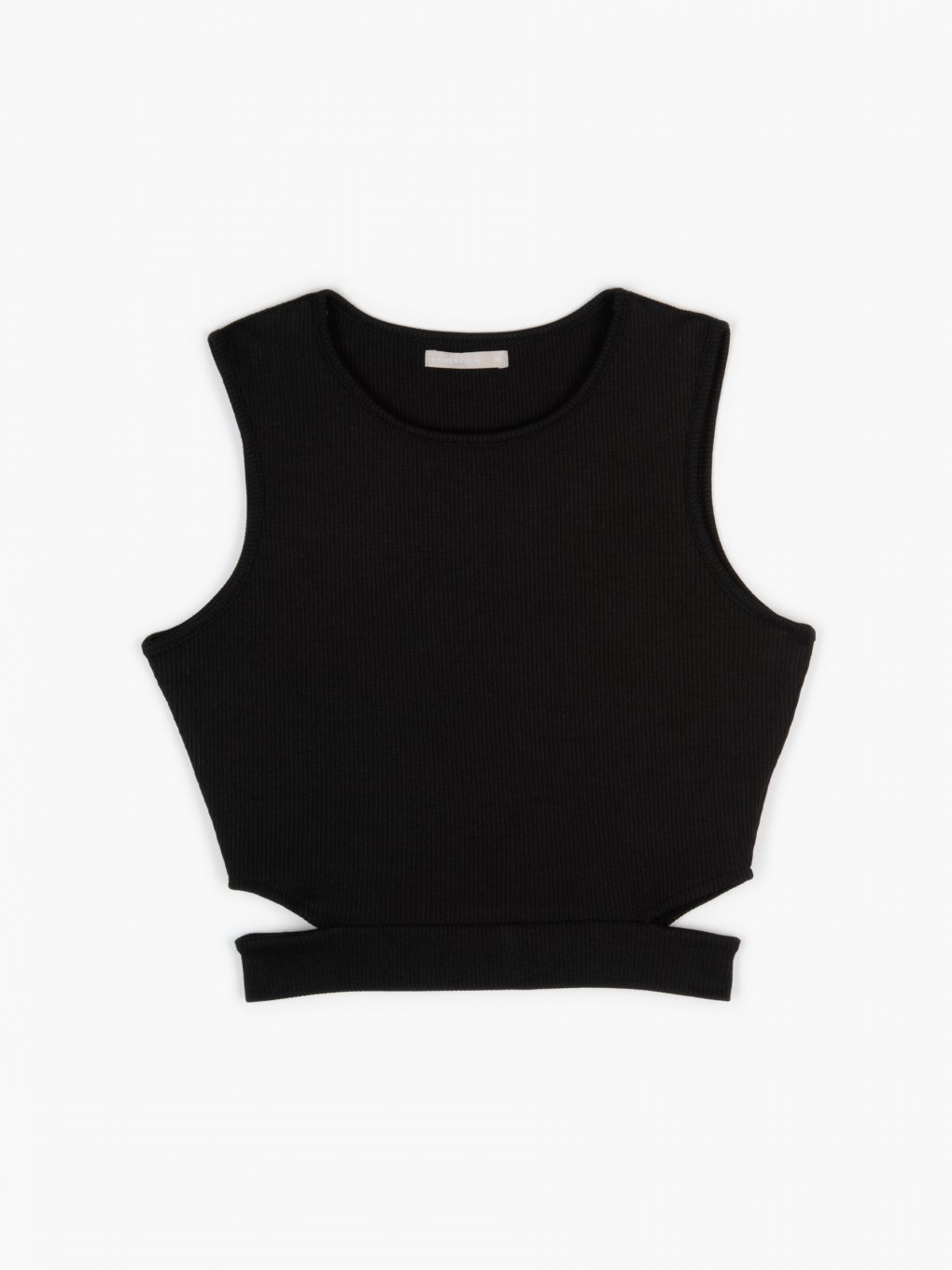 Ribbed crop top with cutouts
