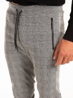 Plaid knitted trousers