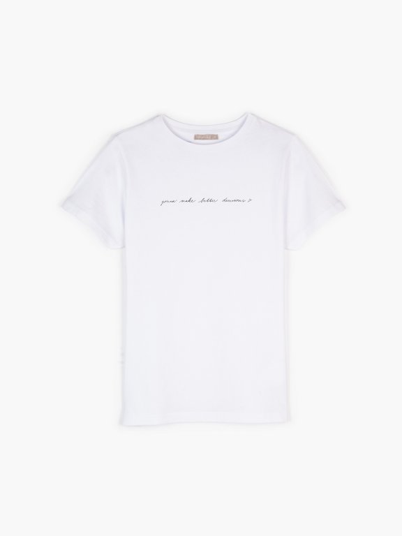 Cotton slogan t-shirt