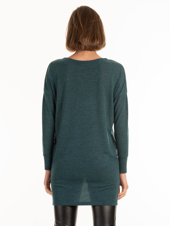 Longline sweater with pockets