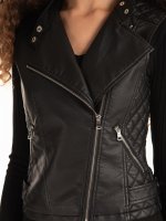 Faux leather vest