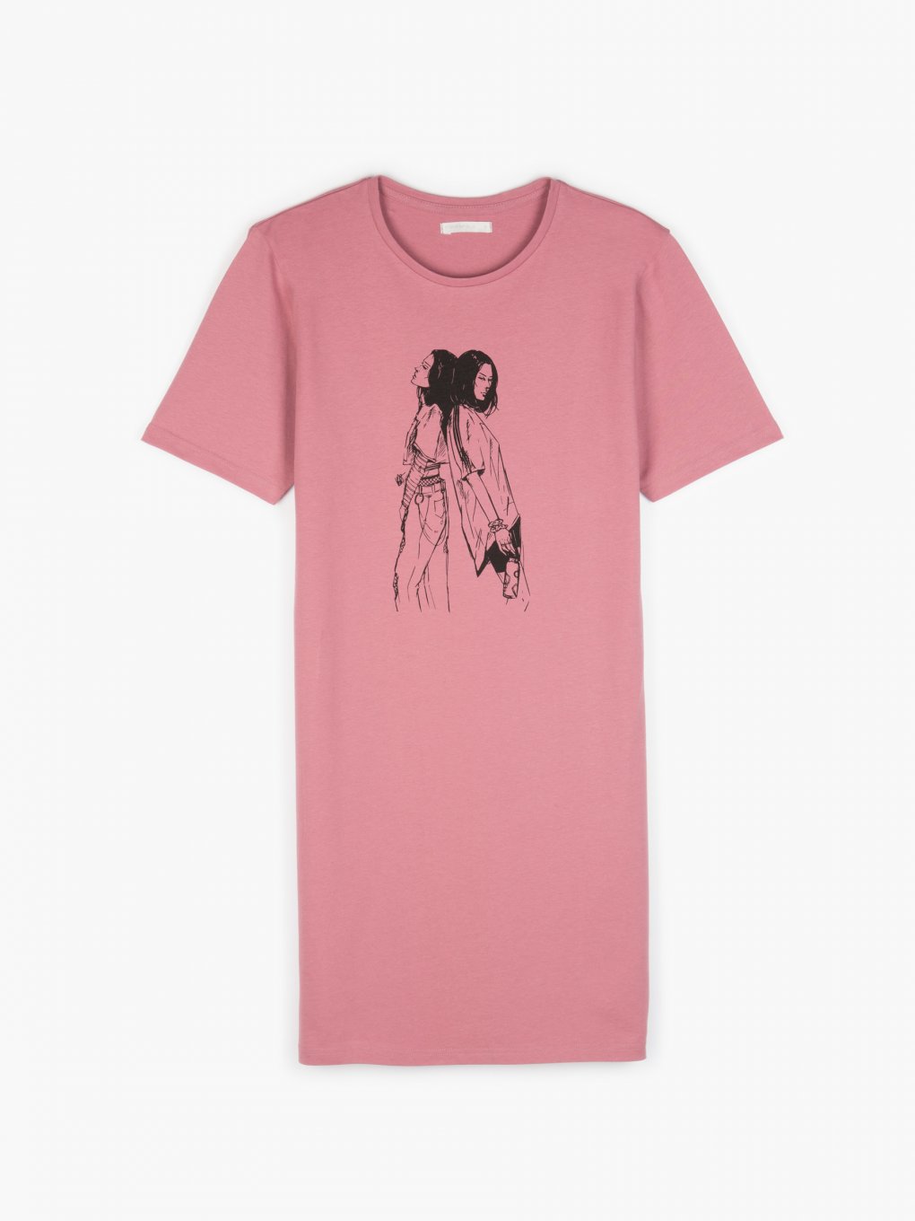 T-shirtowa sukienka z graficznym nadrukiem