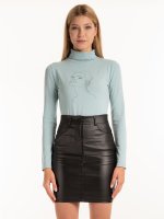 Rollneck top with graphic print