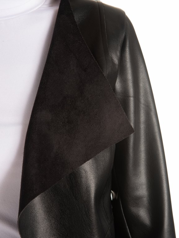 Faux leather blazer