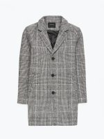 Longline plaid coat