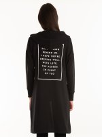 Longline hoodie with print