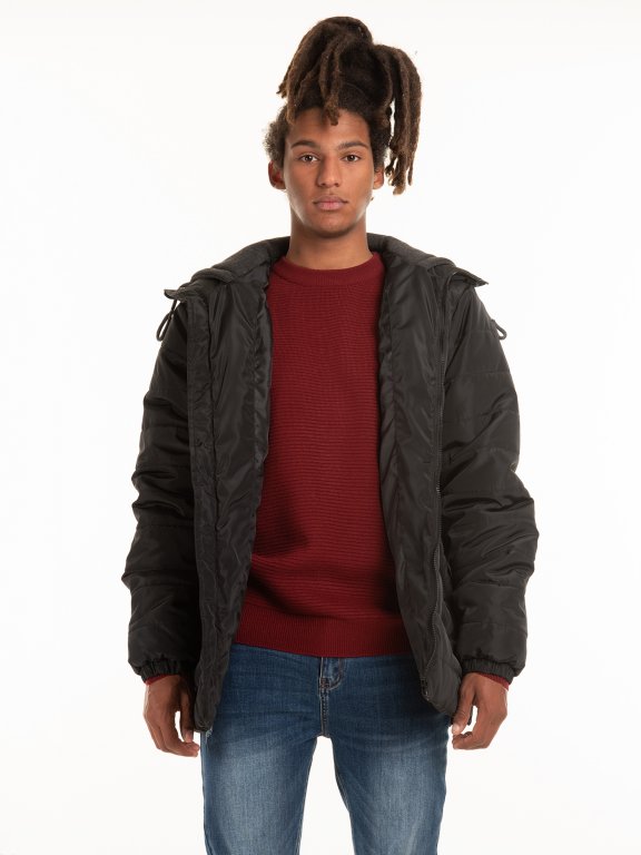 Padded quilted jacket with hood