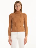 Cable-knit rollneck pullover