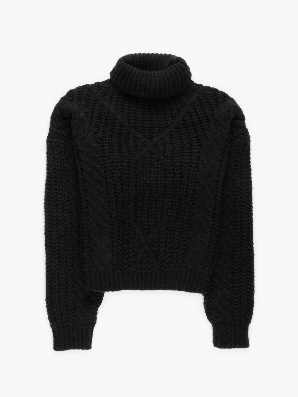 Cable-knit rollneck jumper