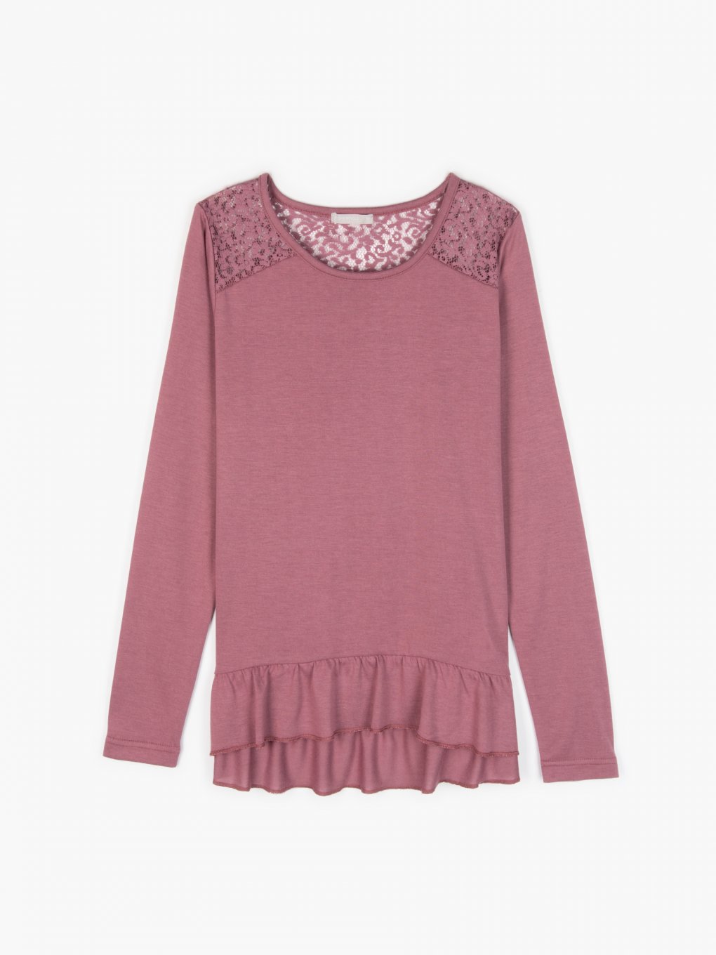 Ruffle top with lace details