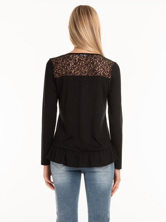 Ruffle top with lace details