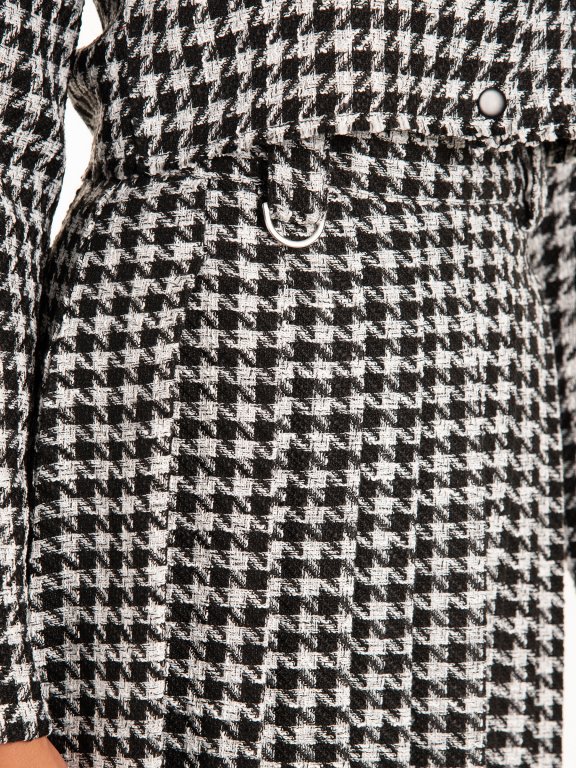 Houndstooth pattern a-line skirt