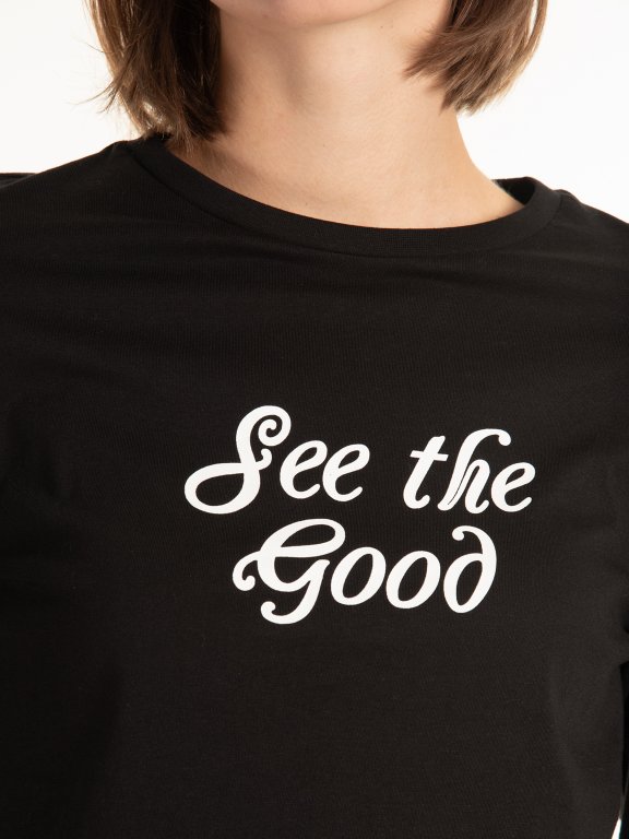 A-line top with message print