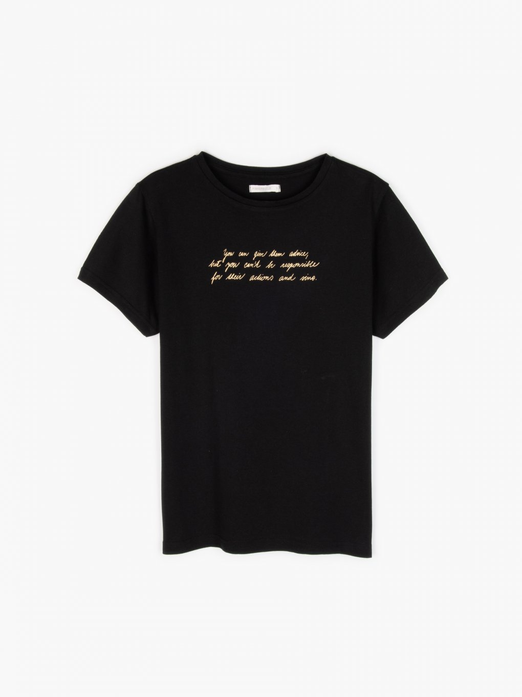 Cotton t-shirt with message print