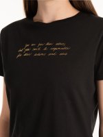Cotton t-shirt with message print