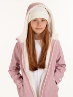 Dlouhá nepromokavá zateplená přechodná bunda s kapucí dívčí