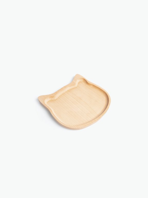 Wooden cat shape tray