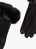Faux fur gloves