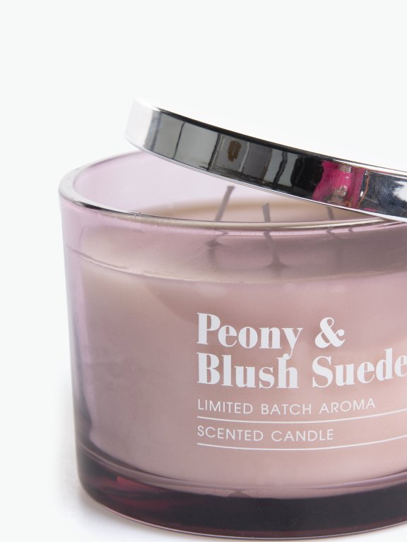 Peony and blush suede scented candle