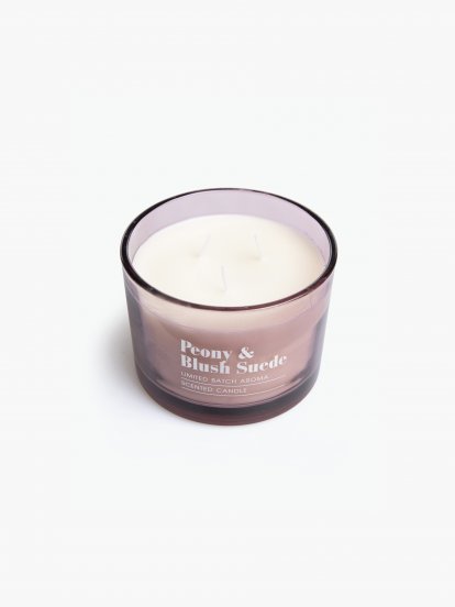 Peony and blush suede scented candle