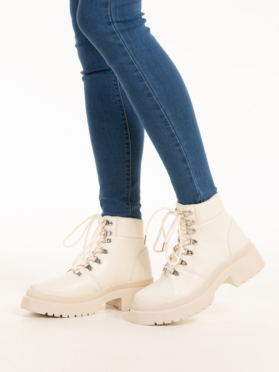 Platform lace-up ankle boots
