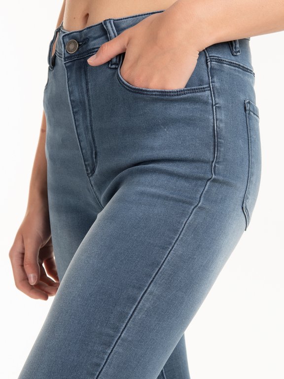 Džínsy skinny na zips dámske
