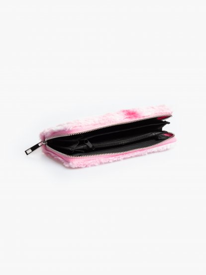 Fluffy colourfull wallet