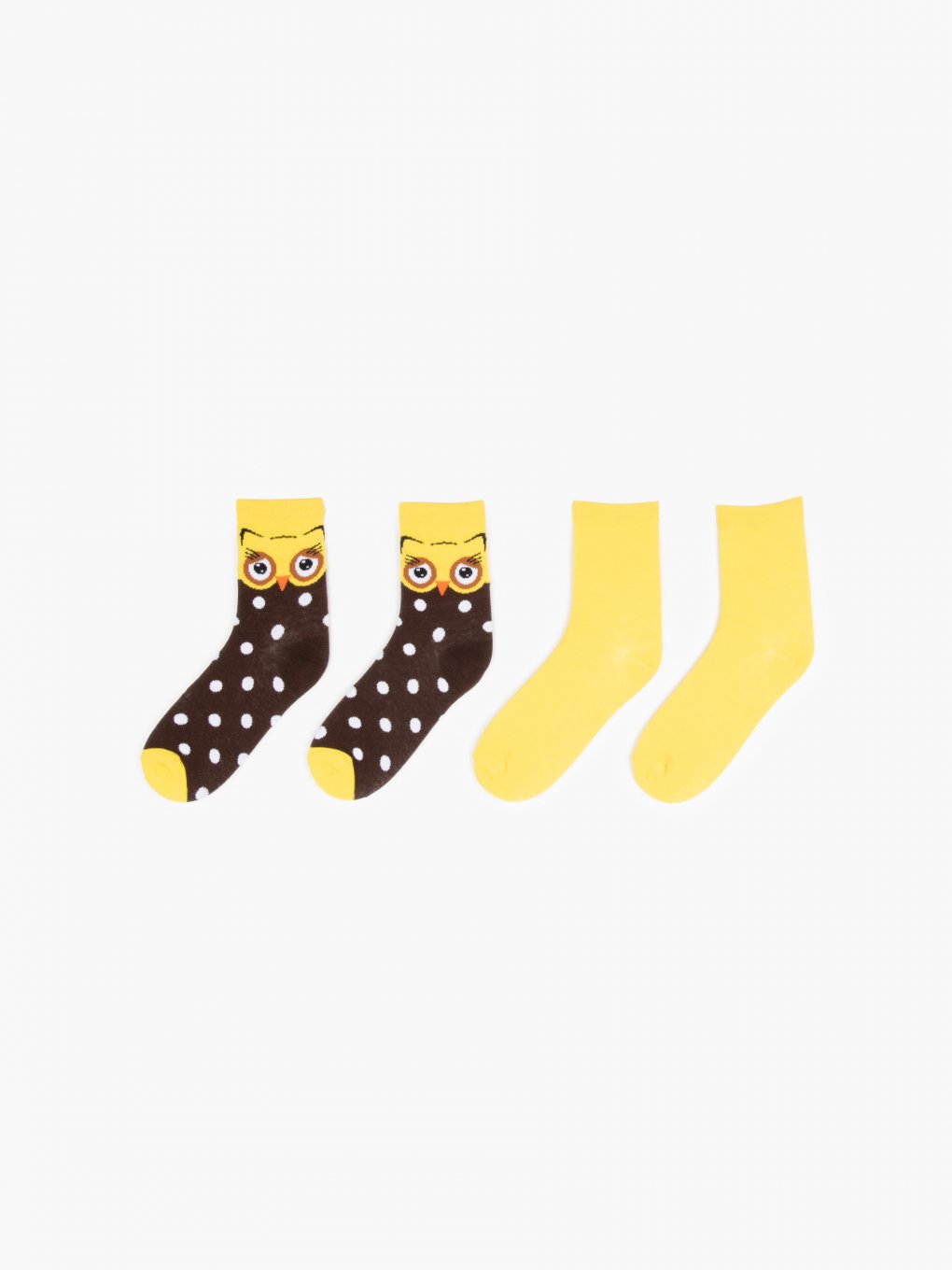 Balení dvou párů ponožek s motivem sovy