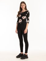Soft floral 3/4 sleeve top