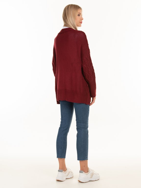 Oversize cable-knit cardigan