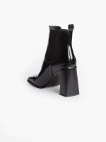 Shiny block-heeled boots