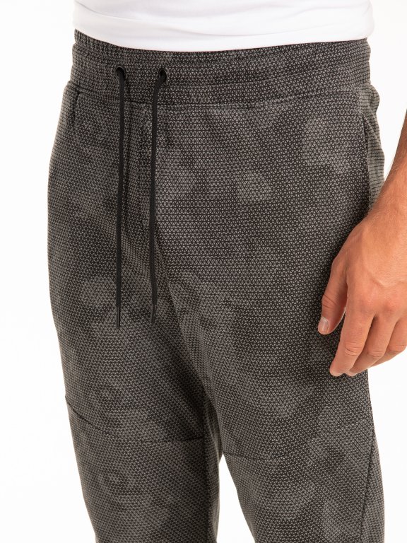 Camo print jogger lace-up sweatpants