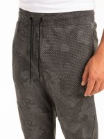 Camo print jogger lace-up sweatpants