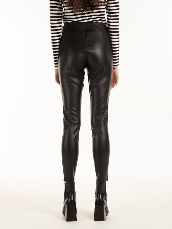 Faux leather jeggings