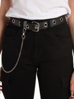 Belt with eyelets and chain