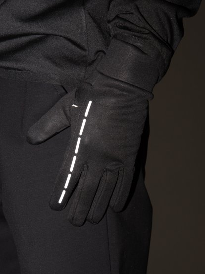 Touch screen gloves with reflective stripes
