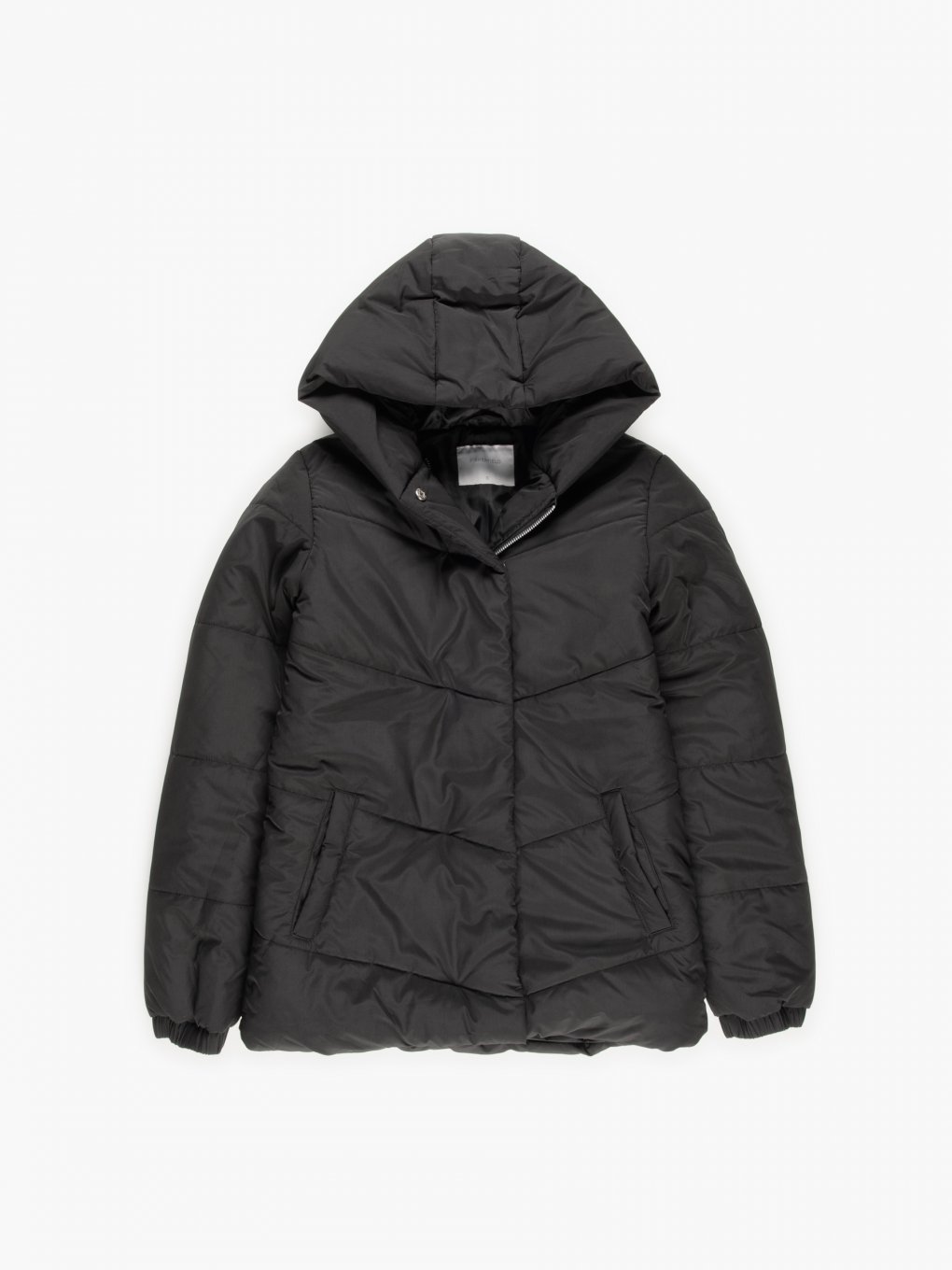 Basic quilted heavy jacket with hood