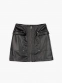 Faux leather mini skirt with pockets