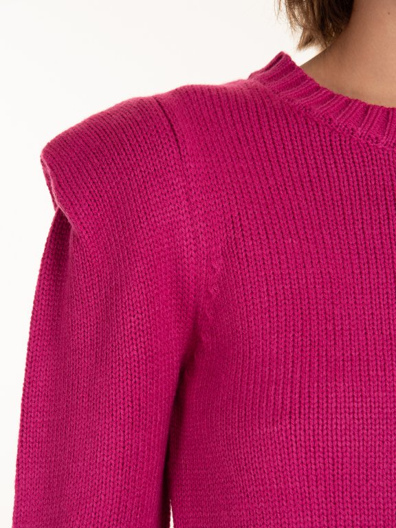 Padded shoulder sweater