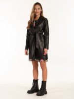 Faux leather trenchcoat
