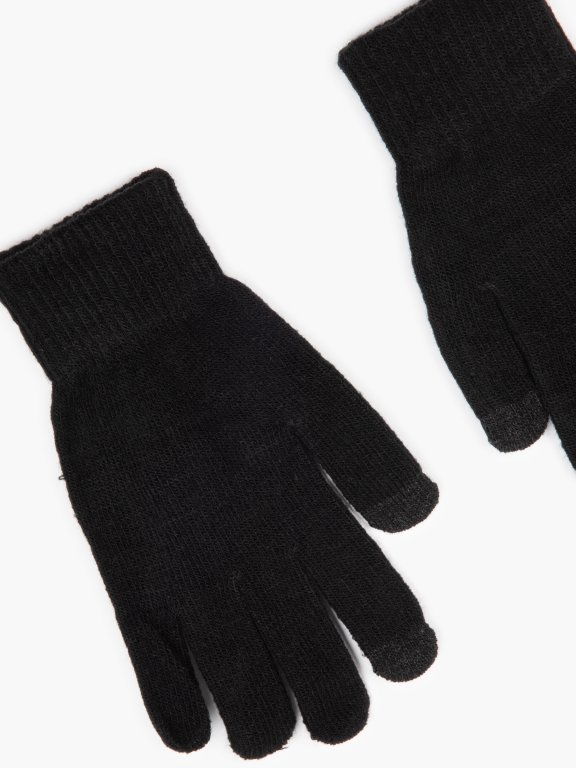 Základní basic pletené pánské rukavice touch screen