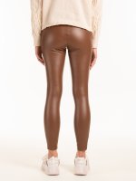 Faux leather warm jeggings