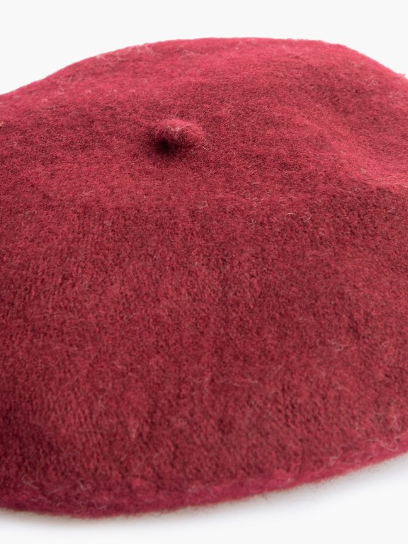 Jednokolorowy beret damski basic