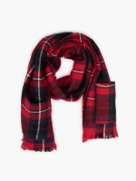 Plaid scarf with pockets