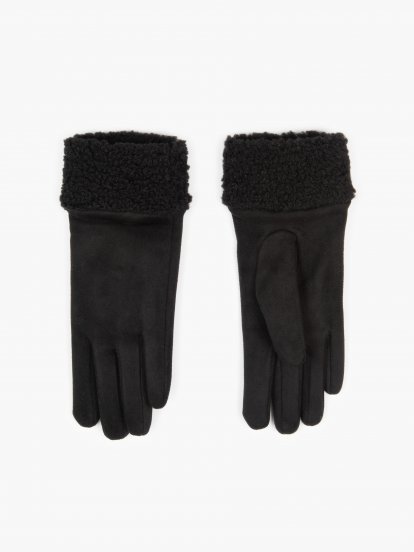 Kombinowane rękawiczki damskie
