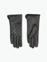 Faux leather gloves with stars