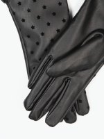 Faux leather gloves with stars